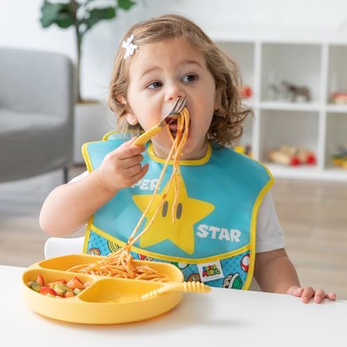 Bumkins Toddler Utensils, Kids Size Fork and Spoon Set, Silicone and - Image 2