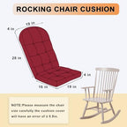 Rocking Chair Cushion, High Back, Deep Red - Image 5