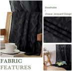 Lecloud Leia Black Sheer Curtains 90 Inches Long 2 Panels, Airy Leaf Textured - Image 3