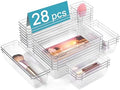 Vtopmart 28 Pack Clear Drawer Organizer Bins, 4 Sizes Storage Trays by Vtopmart