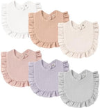 MairMore Muslin Baby Bibs, Ruffle Edge Drool Bibs by MairMore