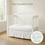 EVERYDAY KIDS White Pleated Crib Skirt; 100% Natural Cotton Nursery Crib - Image 4