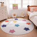 Amazon Basics Kids Printed Round Area Rug, Machine Washable, 6‘ R, Colorful by AmazonBasics