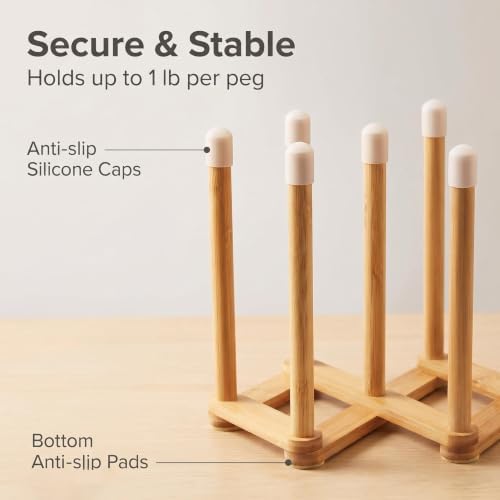 Bamboo Retractable Bottle Drying Rack Cup Dish Drying Racks, Sports Water - Image 3