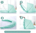 Easy Foldable Baby Mosquito Net Sheer Mesh Ruffled Edge Canopy - Image 6
