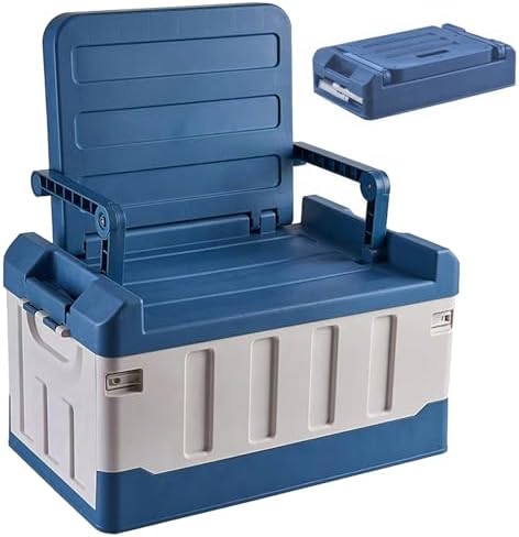 Versatile Foldable Seatable Car Organizer Box 60L Heavy Duty Storage Bins by Unknown
