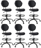 Drafting Chair with Back Support, Tall Desk Rolling Stool by Nusetx