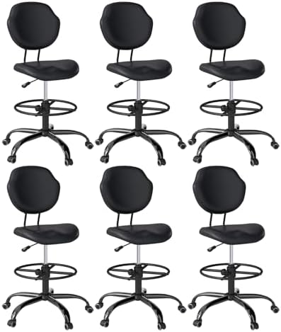 Drafting Chair with Back Support, Tall Desk Rolling Stool by Nusetx