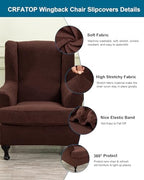 CRFATOP Wingback Chair Covers Wing Armchair Slipcovers - Image 3