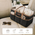 Konssy Baby Diaper Caddy Organizer, Braided Quilted Design - Image 6