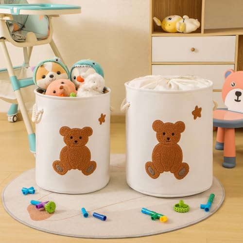 Kids Laundry Basket Nursery Hamper Baby Laundry Basket Stuffed Animal Toys - Image 3