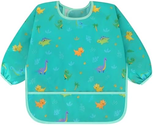 Accmor 5 Pack Long Sleeve Bibs, Baby Smock Waterproof Sleeved Bib Smock - Image 2