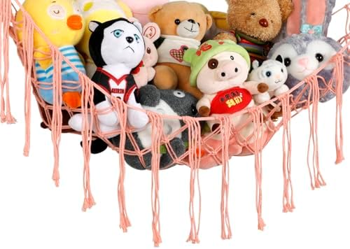Stuffed Animal Hammock Corner, Hand-knitted Large Plushie Net Toy Hammock - Image 4