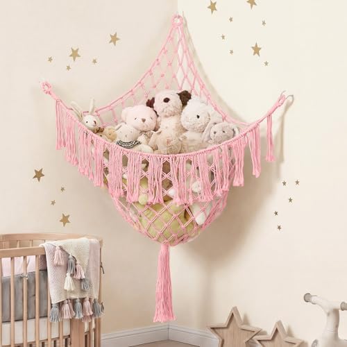 Lare Stuffed Animal Storage Hammock Corner Net by PrimZootyDesign