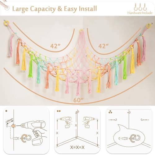YKBU Stuffed Animals Hammock Corner Hanging Net - Image 3