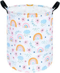 Round Laundry Hamper Storage Basket Bins Clothes Nursery Hamper by VAIVUSTO