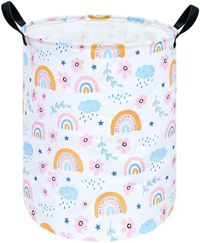 Round Laundry Hamper Storage Basket Bins Clothes Nursery Hamper by VAIVUSTO