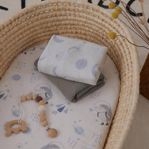Gllquen Baby Muslin Bassinet Sheets 3pk, Soft Cotton Baby Sheet 33x17 - Image 5