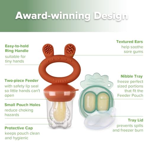 Haakaa Baby Fruit Food Feeder & Mini Freezer Nibble Tray Combo, Breastmilk - Image 4