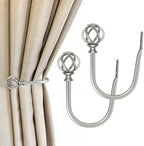 USFOOK Antique Silver Curtain Holdbacks, Drapery Tiebacks, 2 Pack/1 Pair by USFOOK
