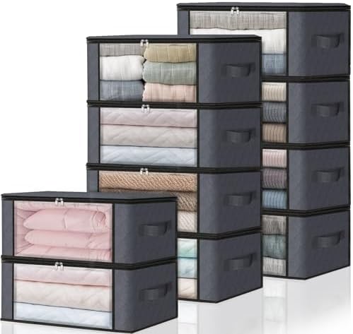 HomeHacks 10-Pack Clothes Organizer Storage Bags, 35L Storage Bins by HomeHacks