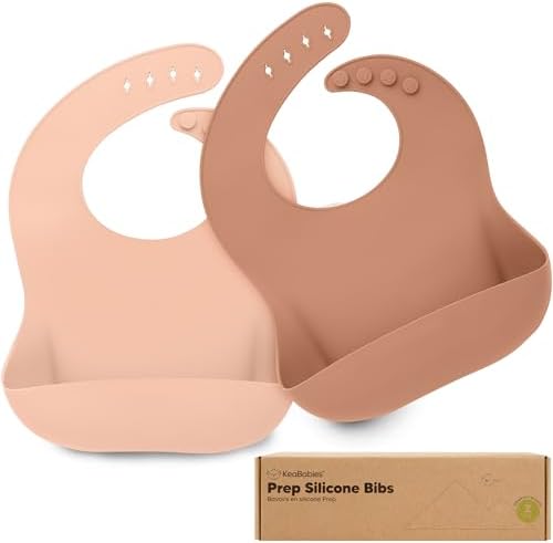 KeaBabies 2-Pack Silicone Bibs for Babies, Toddlers Girl by KeaBabies