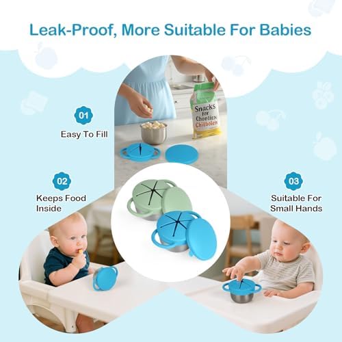 Daximo 2 Pack Snack Cups for Toddlers Spill Proof - Image 2