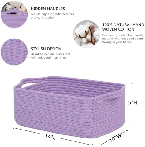 CubesLand Cute and Durable Small Cotton Rope Basket - Image 2
