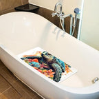 Bathtub Mat Non Slip 26.8x15.1In, Watercolor Turtle Flower Bath Mat - Image 5