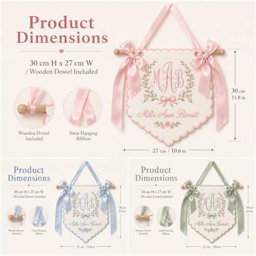 Personalized Embroidered Baby Banner Custom Baby Name Sign - Image 5