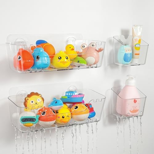Bath Toy Storage Organizer 2+2 Pack, Bath Toy Holder by Ginnerella
