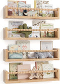 Nursery Floating Shelves for Wall Set of 4, Wooden Nursery Book Shelves by Unknown