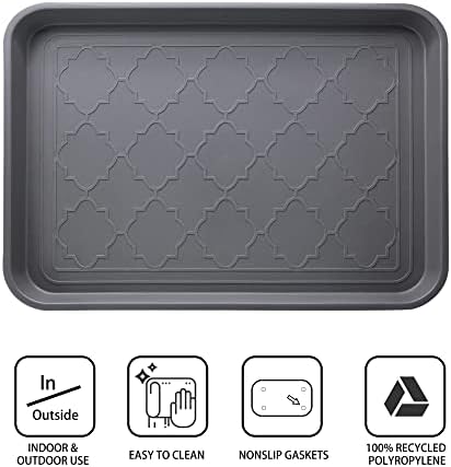 Boot Tray for Entryway Indoor, Heavy Duty Shoe Mat Trays 3 Packs, 16.7"x12.8" - Image 2