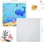 OTraki 21x21 Inch Ocean Pattern Square Baby Bath Mat - Image 4