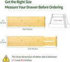 VaeFae 3 Pack Bamboo Drawer Dividers, Expandable Separators - Image 3