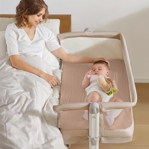 lulumoon Muslin Bassinet Sheets 3Pack: Fitted Most Bedside Sleeper Mattress - Image 3