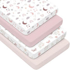 4 Pack Baby Crib Sheets for Girls by NacoMoco