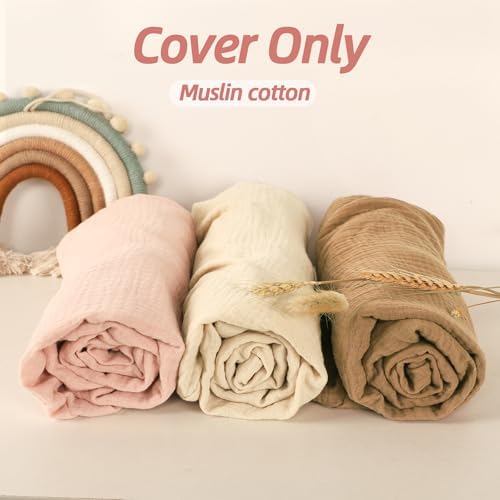 Hooyax Muslin Baby Lounger Cover 1 Pack, 100% Cotton Soft & Breathable Infant - Image 3