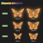 SAOROPEB Glow in The Dark 3D Butterfly 24 Pcs Orange Butterfly Stickers - Image 7