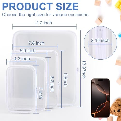 YOPCDJ Clear Hard Shell Zipper Case, Plastic Pouch - Image 2