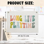Long Live Playtime Banner – Girl Boy Room Decor Linen Banner Hanging Flag Retro - Image 4