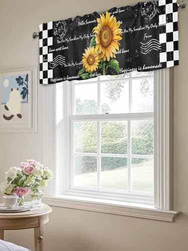 Vandarllin Buffalo Plaid Kitchen Curtains Valances - Image 5