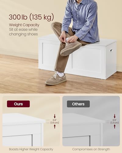 VASAGLE Storage Chest with 2 Safety Hinges, 15.7 x 39.4 x 18.3 Inches - Image 5