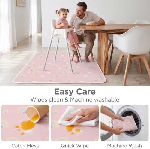 Splat Mat for Under High Chair, Waterproof Washable High Chair Floor Mat - Image 2
