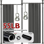 Room Divider Curtain Set-No Drilling Curtain Rod Set, Curtains - Image 6