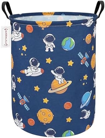 Foldable Waterproof Round Fabric Laundry Basket Home by QUEENLALA