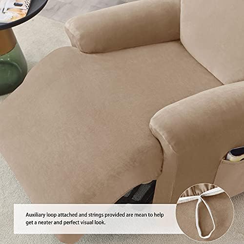 Stretch Recliner Covers, 4-Piece Ultra Soft Velvet Recliner Chair Slipcover - Image 5