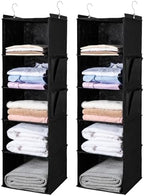 BOOMIBOO Hanging Closet Organize and Shelves, 5-Hanging Shelf（2 Pack by BOOMIBOO