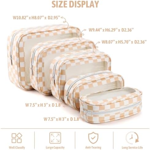 YOPCDJ 5PCS Diaper Bag Organizer Pouch Set, TSA Approved Toiletry Bag，Clear - Image 3