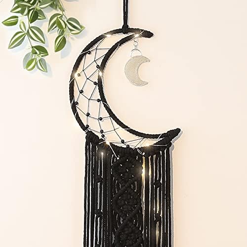 Boho Macrame Wall Hanging, Crochet Moon Star Dream Catcher - Image 2